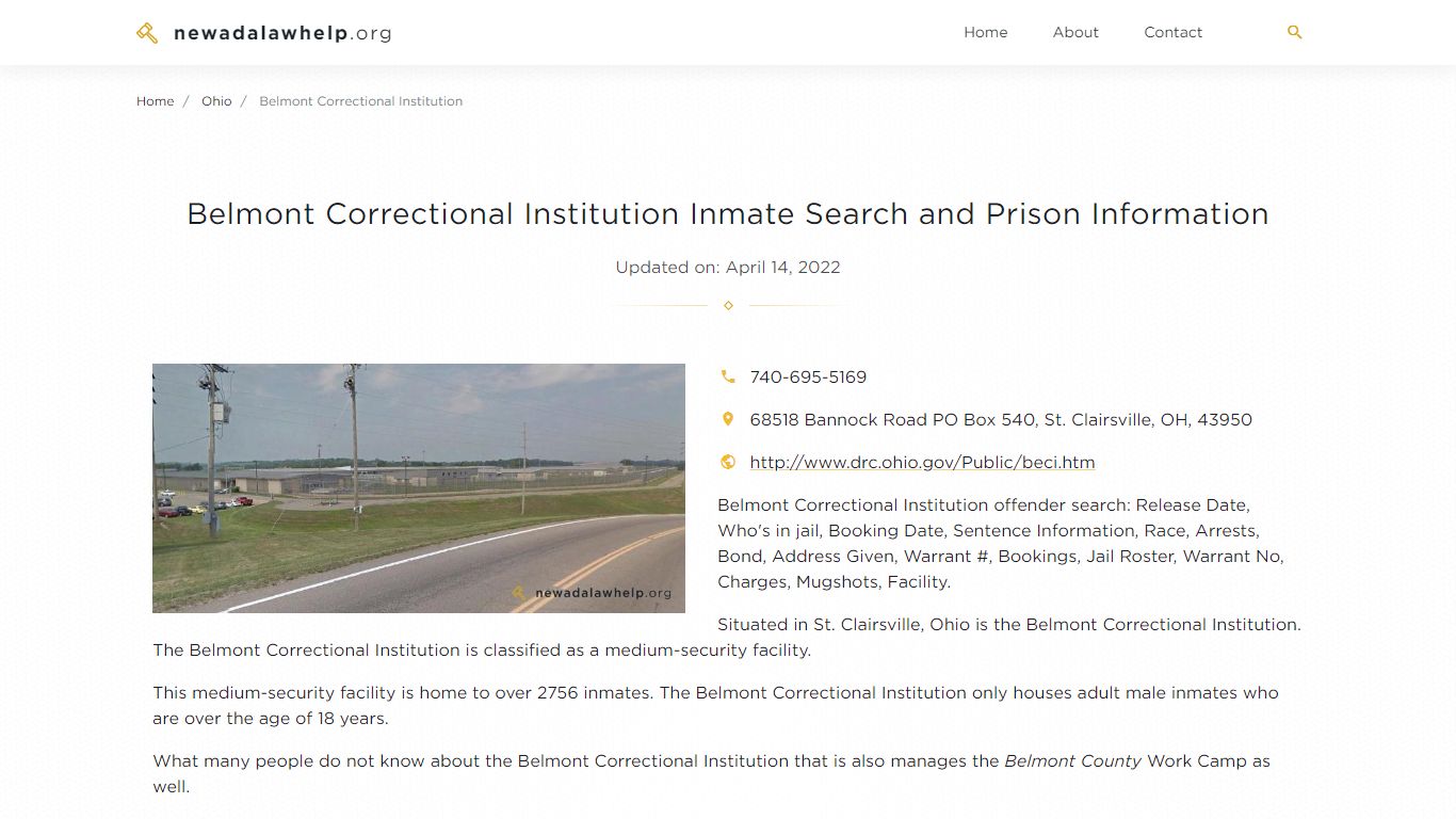 Belmont Correctional Institution Inmate Search, Visitation ...